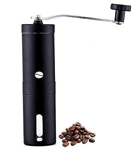 Premium hand coffee grinder with stainless steel construction and ceramic burr mechanism for consistent, precise grinding