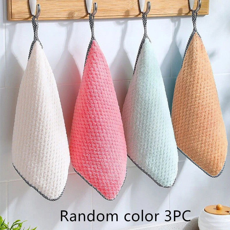 Absorbent and durable microfibre kitchen dish cloths in various colours
