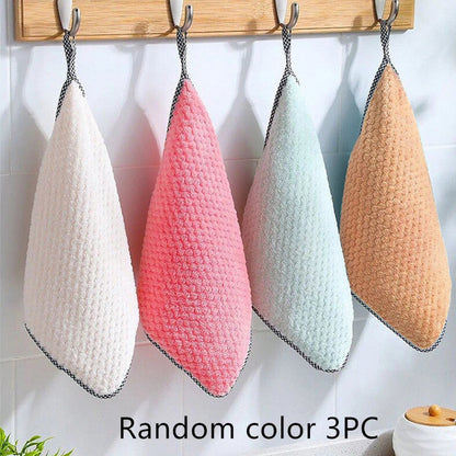 Absorbent and durable microfibre kitchen dish cloths in various colours