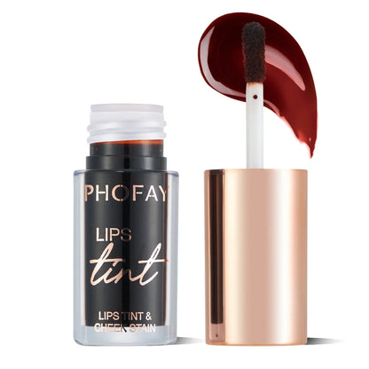 PHOFAY Premium Long-Lasting Lip Tint Collection in various shades and applications