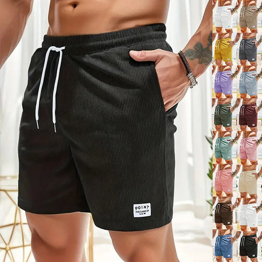 Comfortable and stylish corduroy drawstring shorts in various colors for summer wear