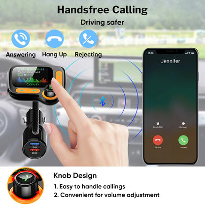 Car Bluetooth Multi-Function Player with large colour screen and quick charge feature