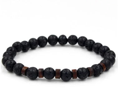 Stylish volcanic stone bracelet in various colors and designs for men