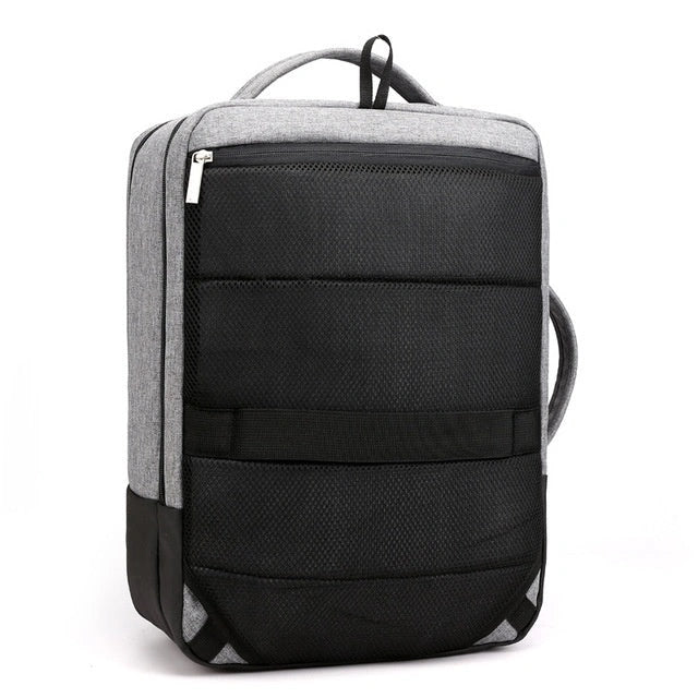 15.6 inch durable nylon laptop bag with anti-theft feature in blue, light grey, and black