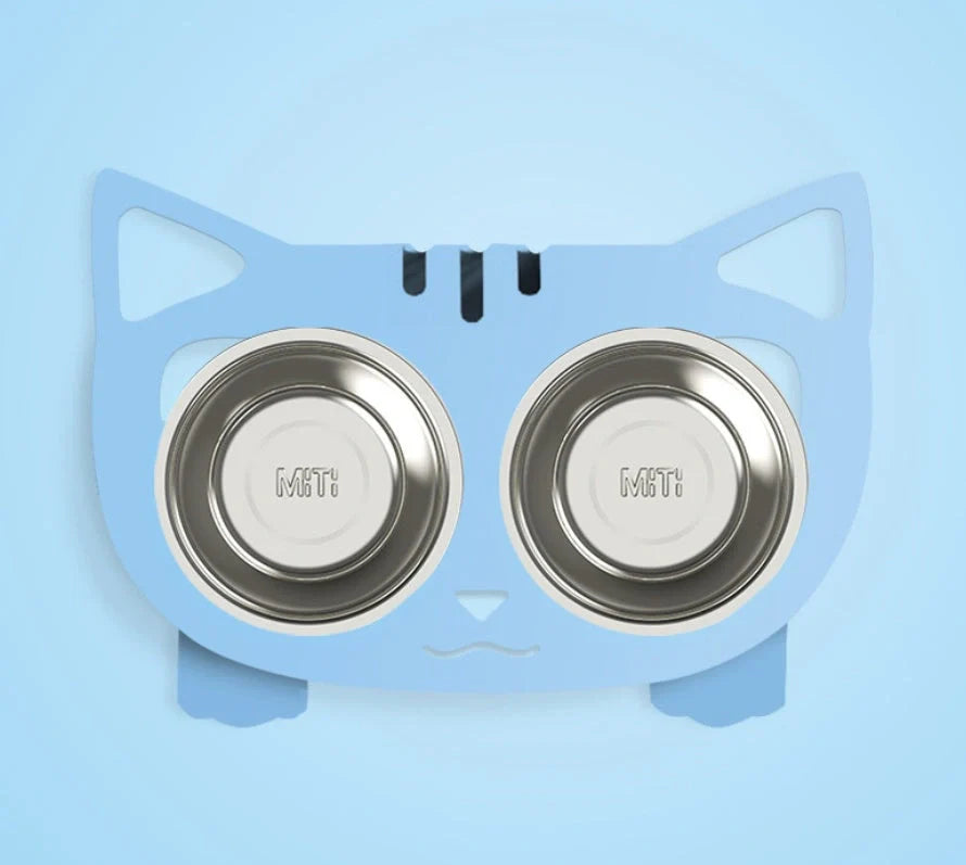 Stainless steel anti-spill pet feeding bowl in various colors