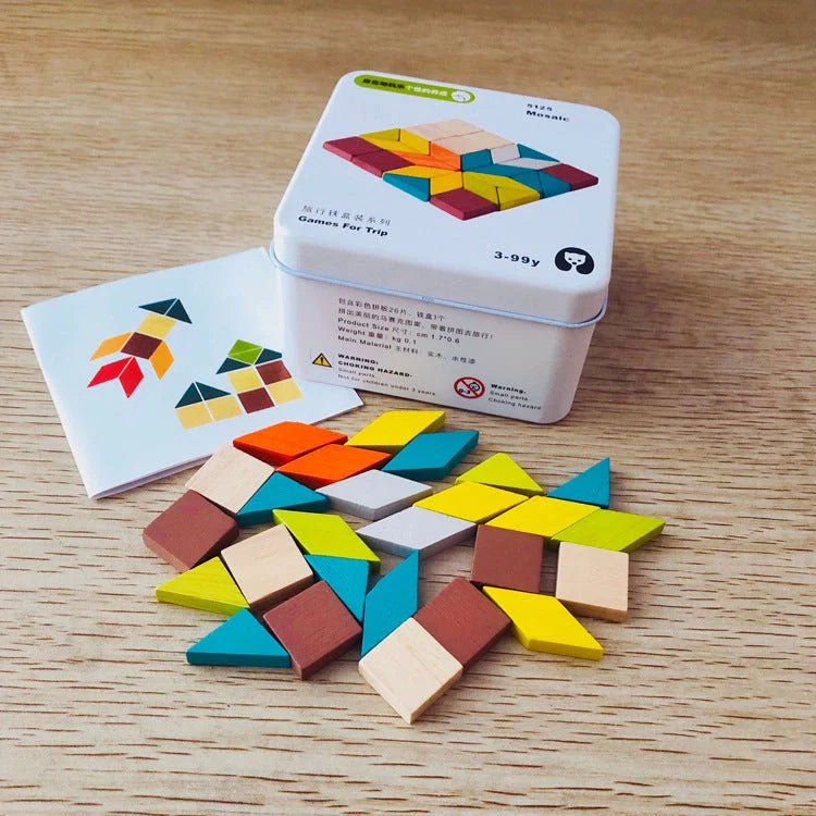Wooden puzzle building blocks for children's cognitive development