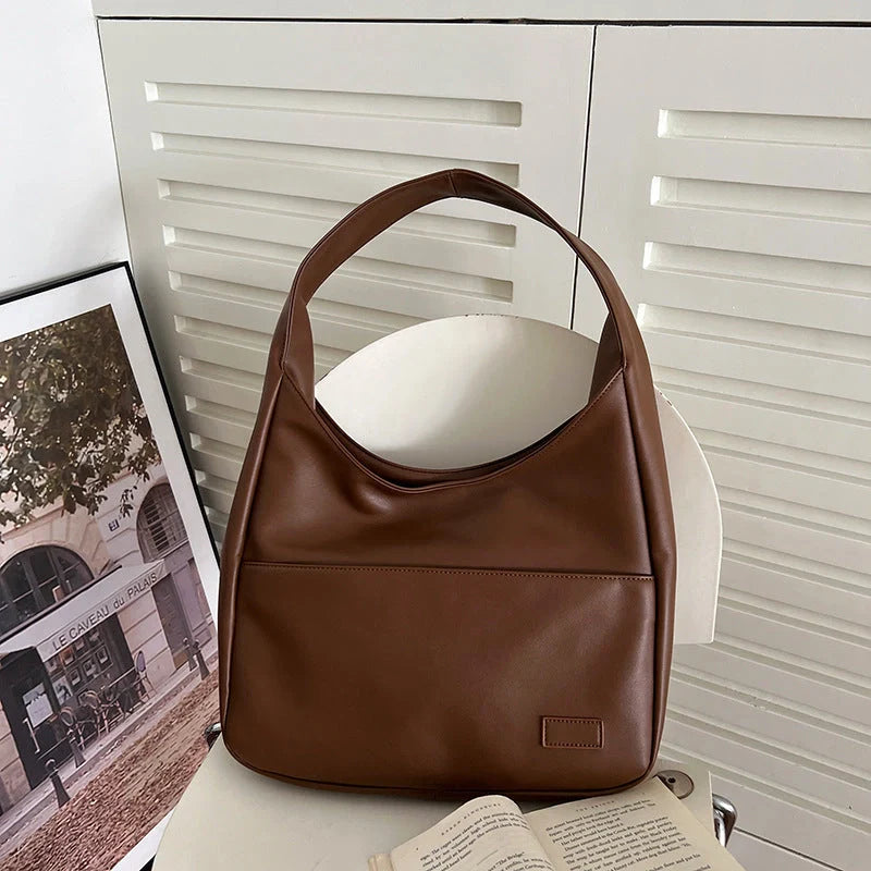 Spacious Women's Tote Bag in Brown, Black, and White Colours with Comfortable Shoulder Straps