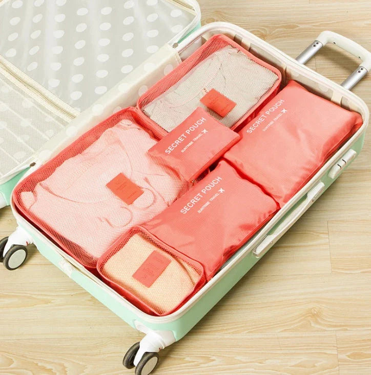 Premium waterproof nylon travel organizer set with mesh panels for easy visibility and organization