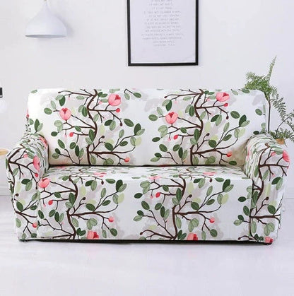 Elastic sofa cover in navy blue with high-density fabric protection