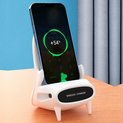 Portable mini chair wireless charger with 10W fast charge for Apple and Android phones