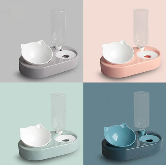 Two-in-One Pet Bowl Water Dispenser in various colours