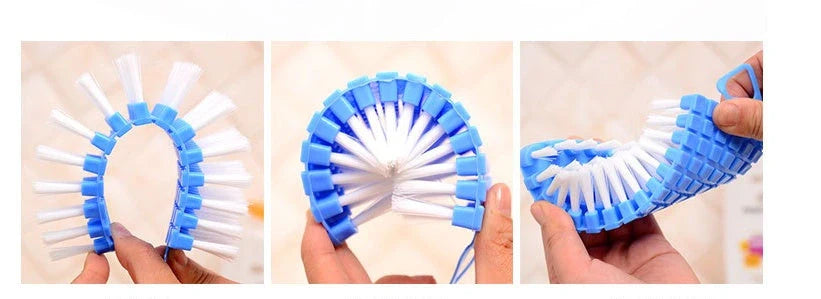Flexible cleaning brush with high-quality bristles for kitchen and bathroom use