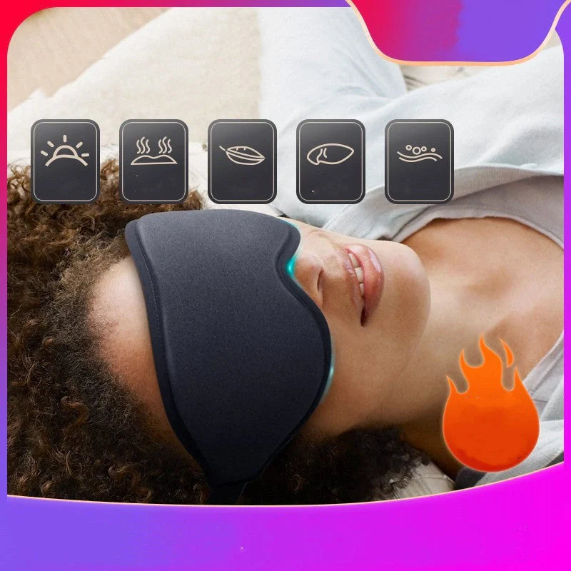 3D No Nose Wing Eye Mask in black with memory foam interior for fatigue relief