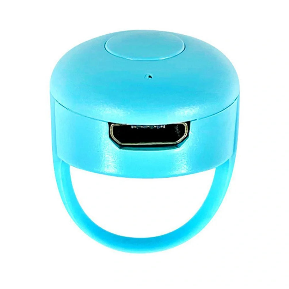 Bluetooth remote control ring for mobile phones in yellow, blue, or pink
