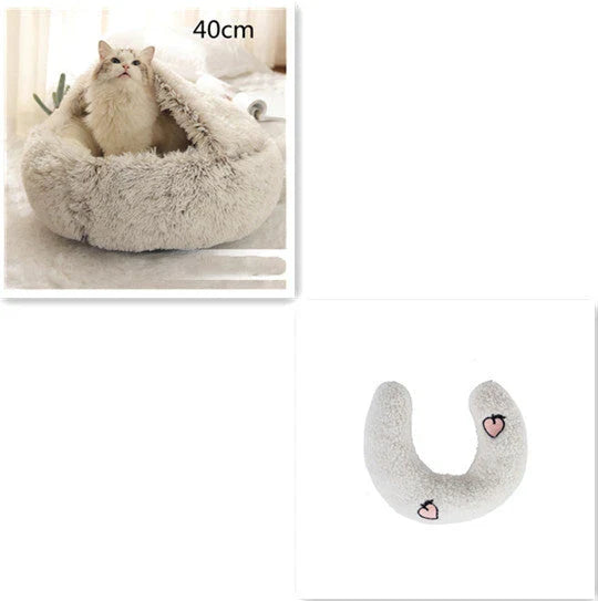 Cozy and comfortable 2-in-1 pet bed for cats and dogs, featuring plush, warm, and soft materials
