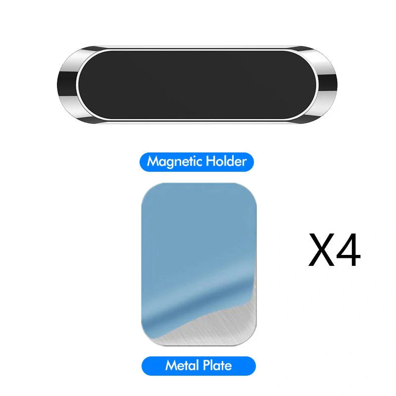 F6 Strip Plate Magnetic Car Phone Holder with steel spring frame in grey