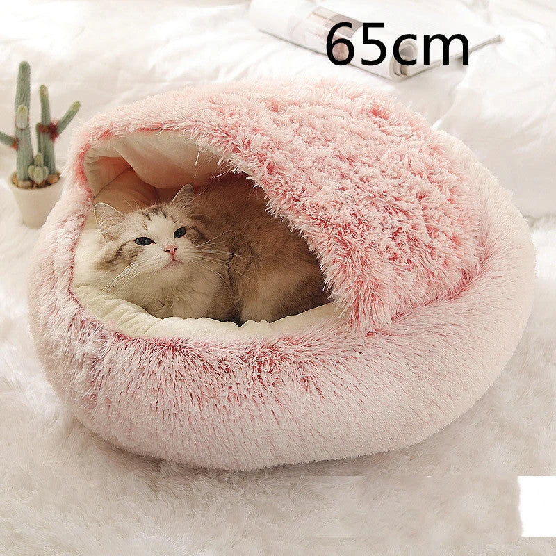 Cozy and comfortable 2-in-1 pet bed for cats and dogs, featuring plush, warm, and soft materials