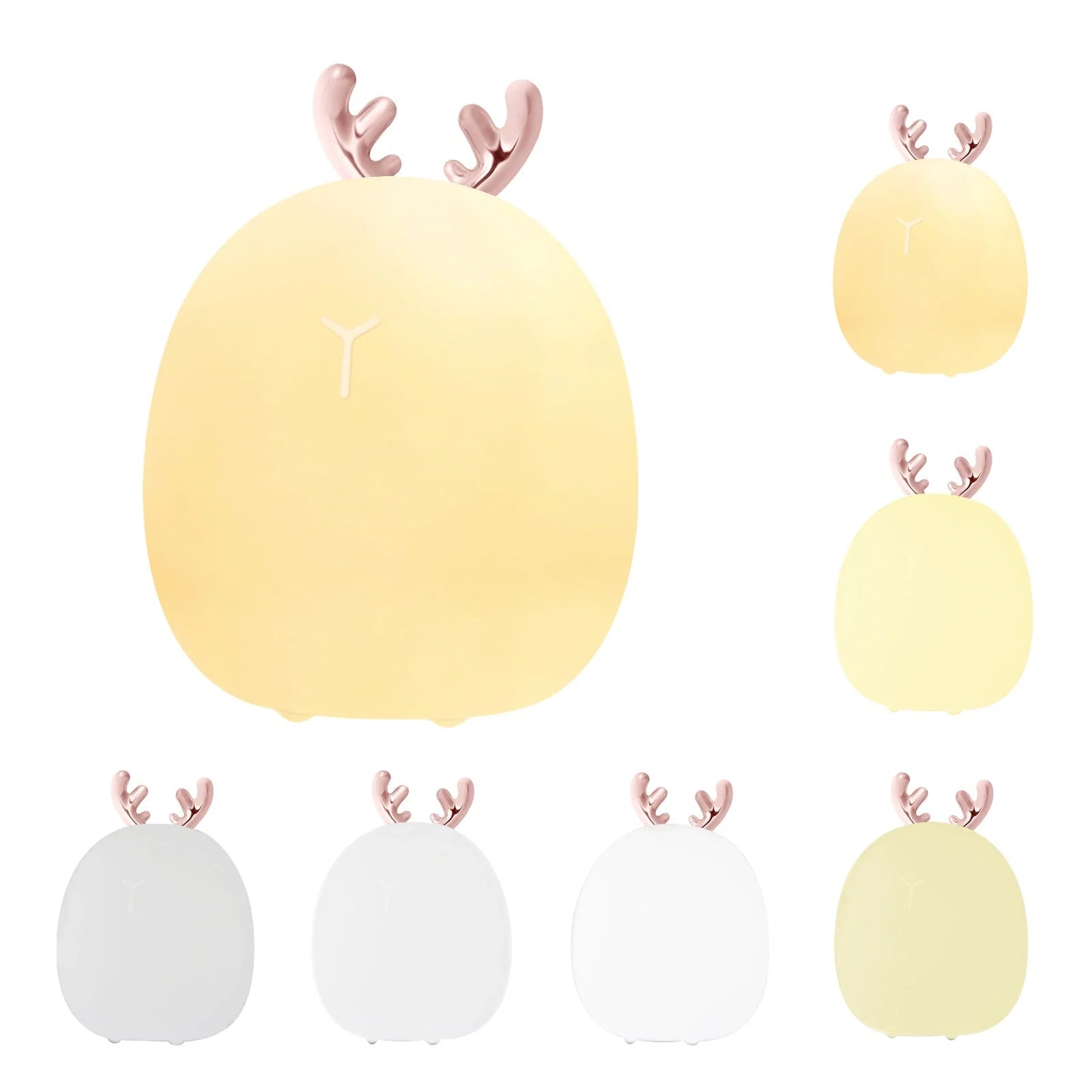 Adjustable silicone night light for baby feeding with deer and rabbit designs
