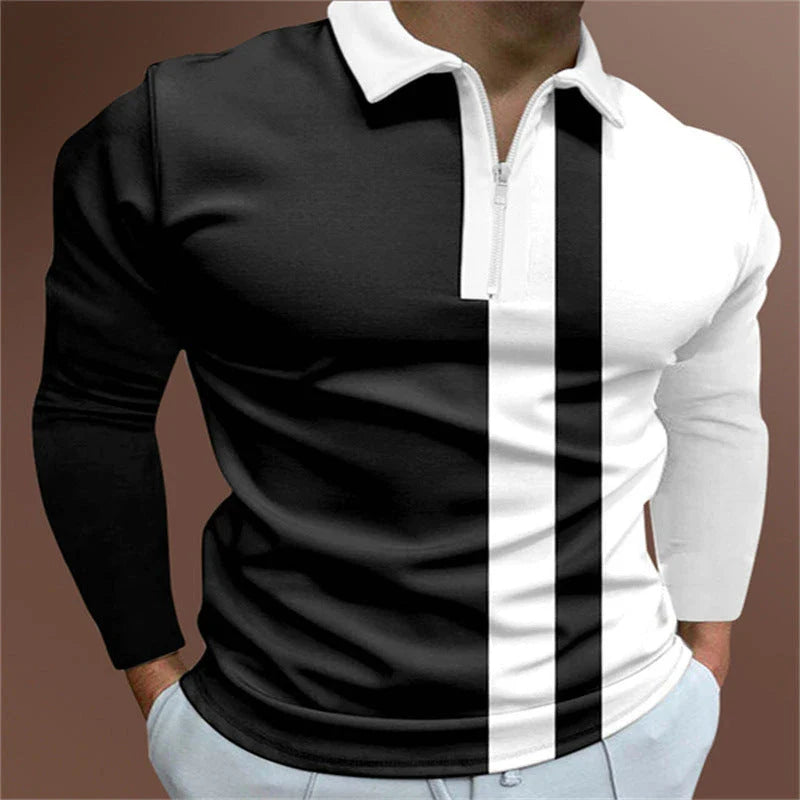 Premium Men's Striped Polo T-Shirt with Short Sleeves and Tailored Fit