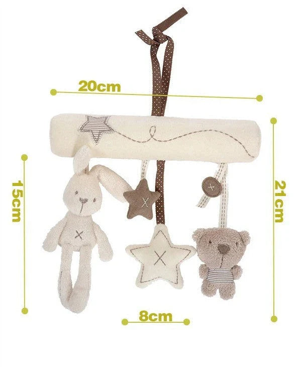 Soft, plush baby rattles in adorable rabbit and bear designs to soothe and entertain infants and toddlers