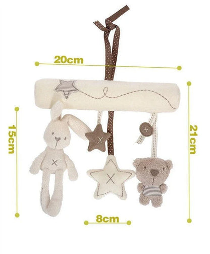 Soft, plush baby rattles in adorable rabbit and bear designs to soothe and entertain infants and toddlers