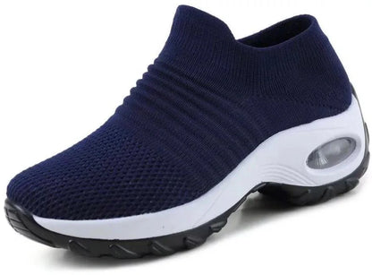 Stylish Korean mesh dancing shoes with wedge heel, available in multiple colours