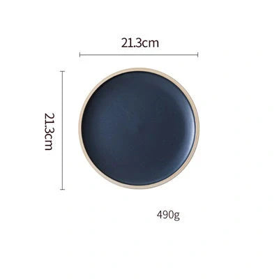 Pure Colour Matte Ceramic Plate Set with sesame point glaze in pink, grey, white, and blue