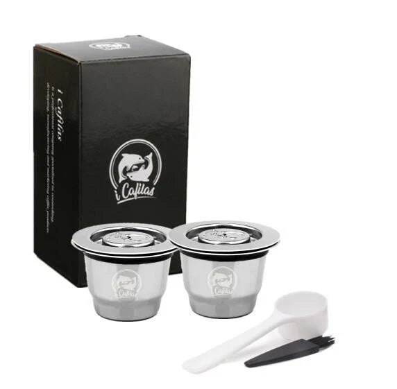 Premium stainless steel coffee capsule holder with integrated tamper for easy organization and perfect espresso extraction