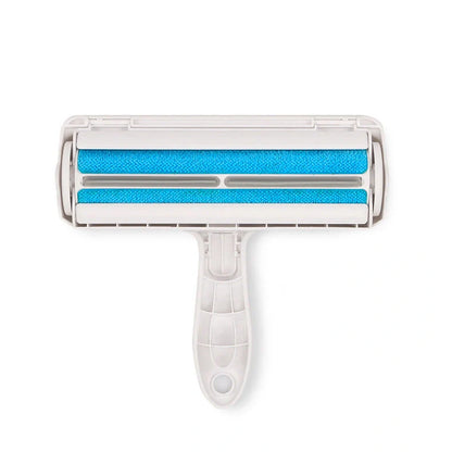 Durable ABS pet hair remover tool in red and blue for efficient cleaning of furniture and carpets