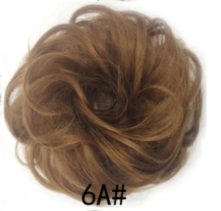 Synthetic wavy curly messy hair bun for women, 12cm diameter, high temperature wire