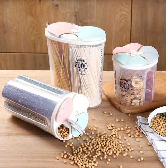 Premium food storage containers with airtight lids, designed to keep cereals, grains, and other dry goods fresh and organised