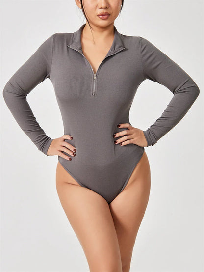 Slimming seamless long sleeve jumpsuit for women in various colors and styles