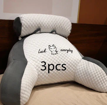 Plush lumbar cushion with ergonomic design for comfortable back and neck support on sofa, chair, and bed