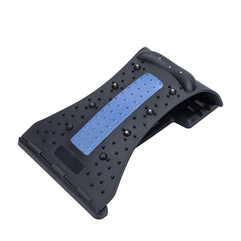 An arc-shaped acupuncture and magnetic therapy cervical spine stretcher with various colour options