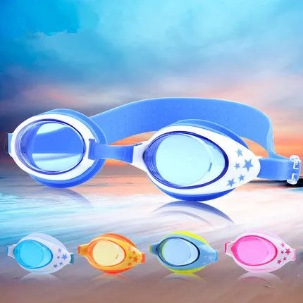 Children's waterproof and anti-fog swimming goggles in vibrant colours