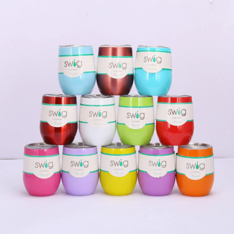 Premium Stainless Steel Insulated Wine Tumbler in Various Vibrant Colors - 12 oz Capacity, Vacuum Sealed Design