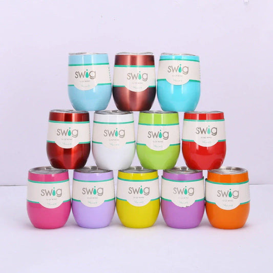 Premium Stainless Steel Insulated Wine Tumbler in Various Vibrant Colors - 12 oz Capacity, Vacuum Sealed Design