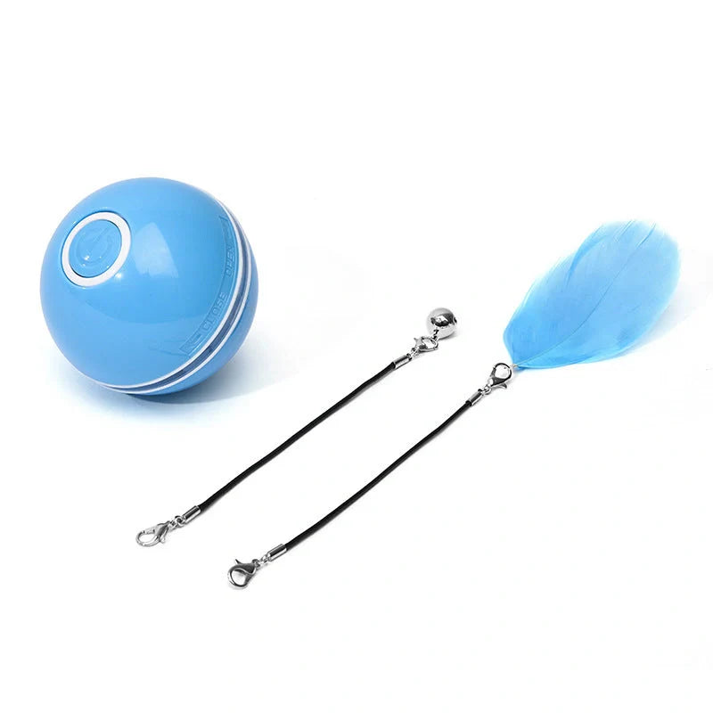 Interactive LED laser cat toy ball with catnip, perfect for keeping your feline friend entertained