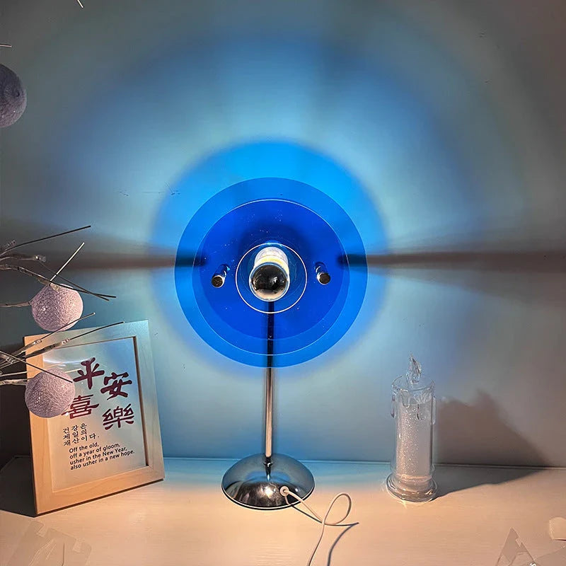 Chic and illuminating Bauhaus-inspired table lamp with cracked plexiglass shade for a mesmerising, ambient glow