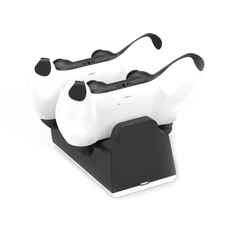 PS5 Wireless Controller Dual Charge Dock in black and white