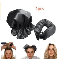 Heatless curl stick with cloth cover for safe overnight hair styling