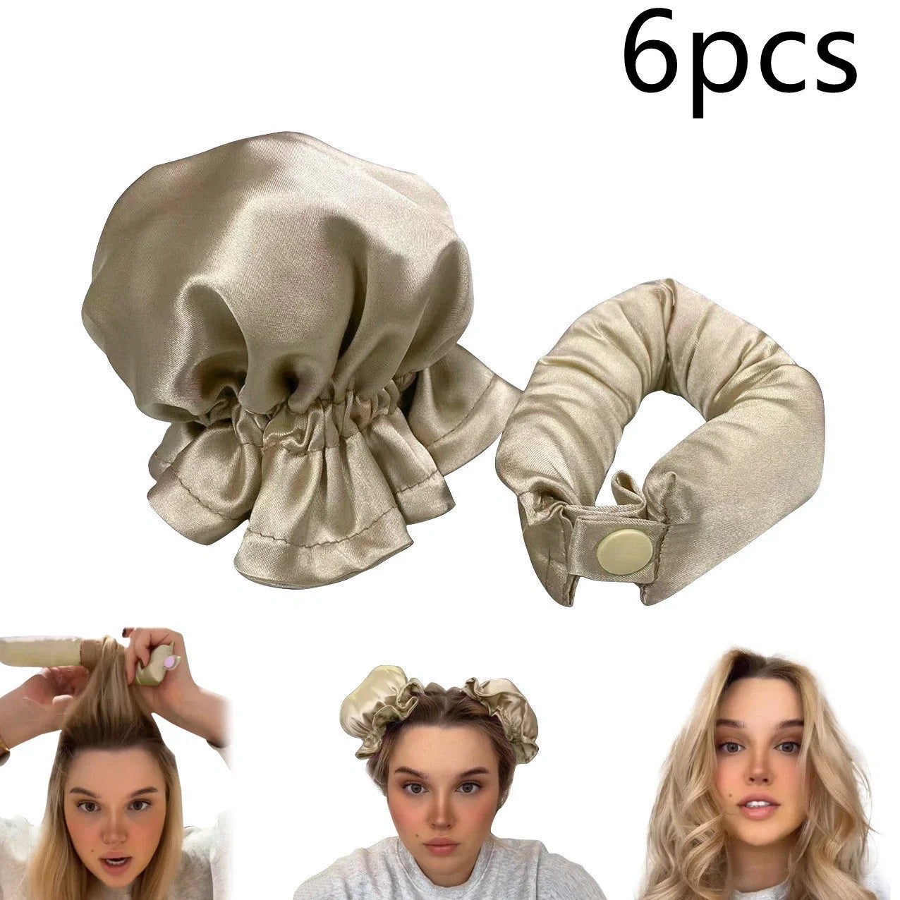 Heatless curl stick with cloth cover for safe overnight hair styling