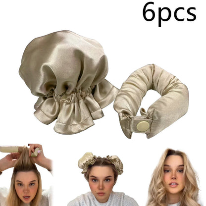 Heatless curl stick with cloth cover for safe overnight hair styling