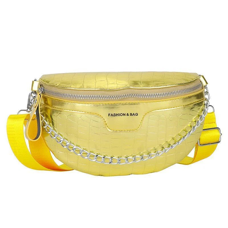 PU Leather Women's Crossbody Bag with Stone Pattern Design