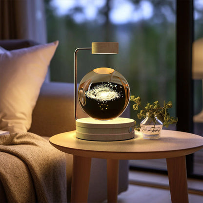 Enchanting crystal ball night light with cosmic designs, creating a warm and soothing ambiance in any room.