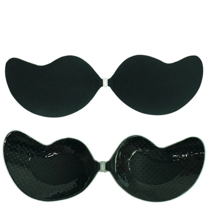 Lala Goddess Mango Cup deep V invisible bra in black and flesh colors
