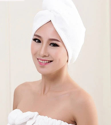 Luxury microfibre hair drying cap with absorbent and quick-drying properties, available in various colours