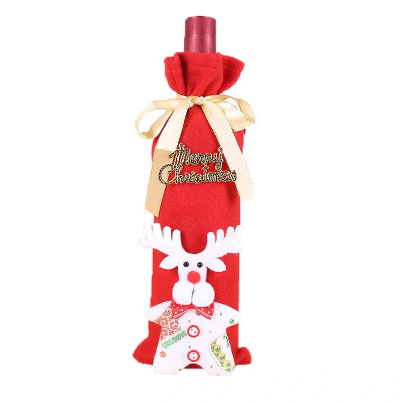 Festive Christmas wine bottle socks in vibrant colours, 14cm x 31cm