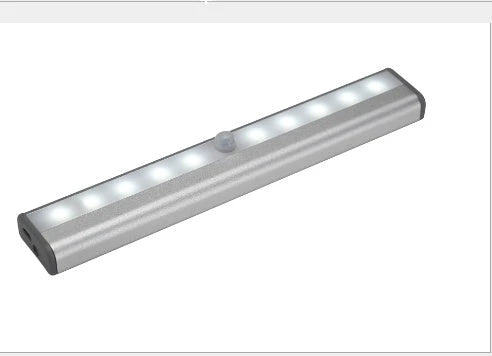 Sleek motion-activated LED cabinet light with infrared sensor for hands-free, energy-efficient illumination