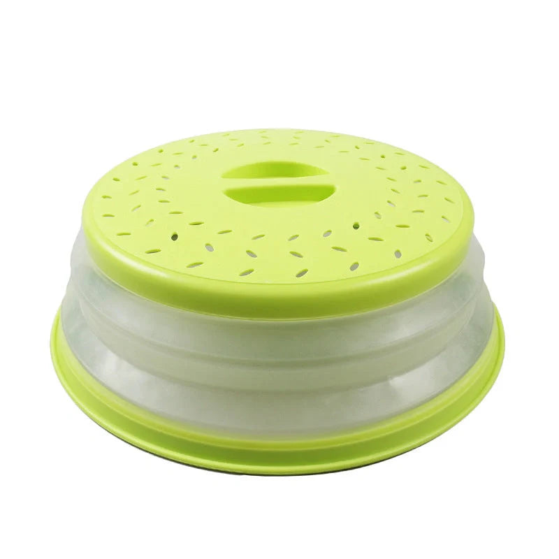 Dual-use foldable plastic microwave cover in assorted colours